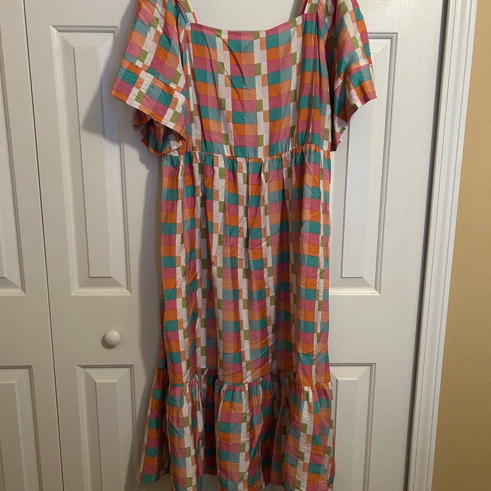 EASTER!  Spring colors.  MIDI square neck, smocked back, ruffle bottom